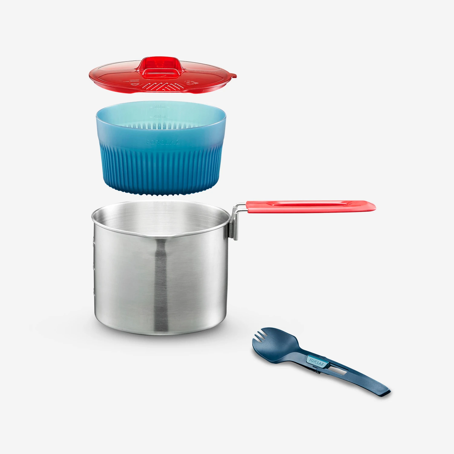 Stainless Steel 1 Person Cooking Set 0.9L 3 Stainless Steel 1 Person Cooking Set 0.9L