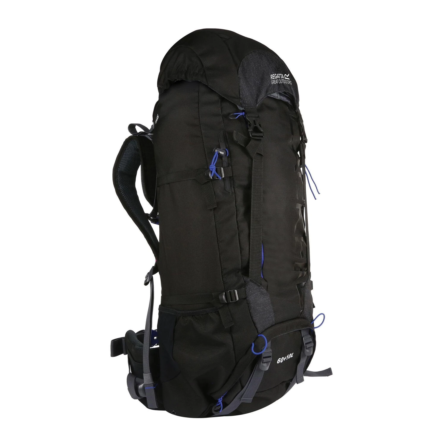 Regatta Blackfell III 60+10L Expandable Rucksack (Black/Surfspray Blue) 2 Regatta Blackfell III 60+10L Expandable Rucksack (Black/Surfspray Blue)