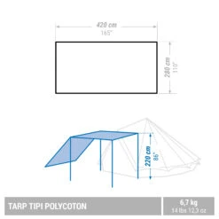 Quechua CAMPING TARP - TEPEE POLYCOTTON - 6 PERSON -Camping Equipment Store ke30b7f3a23affb145c4ab3ef67f6c363