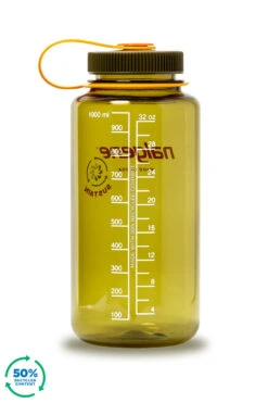 Nalgene 1L Wide Mouth Sustain Water Bottle - Made From 50% Plastic Waste -Camping Equipment Store kff1d49a1045305647639cabdb232c8a5
